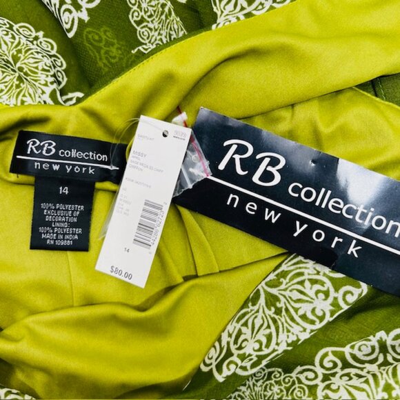 RB Collection New York dress , casual or beach wear olive Floral zipper(22) - Picture 7 of 10